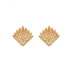 Puces d'oreilles en plaqué or forme éventail obrillant-bijoux