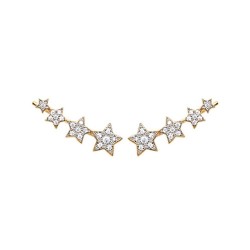 Boucles contours d'oreilles plaqué or étoiles pavé zirconium blanc obrillant-bijoux