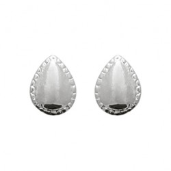 Boucles d'oreilles puces en argent rhodié forme gouttes pas chère obrillant-bijoux