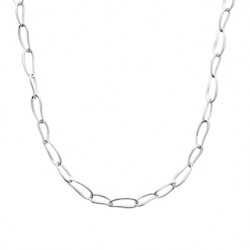 Collier en argent 925/000 rhodié maillons irrégulier pas cher obrillant-bijoux