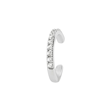 Bague d'oreilles en argent 925/1000 rhodié pavé en zirconium blanc pas chere obrillant-bijoux