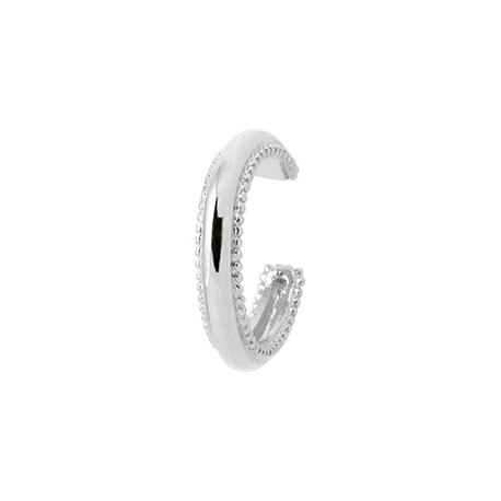 Bague d'oreilles en argent 925/1000 rhodié monture ciselée pas chere obrillant-bijoux