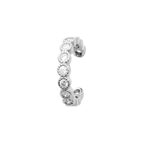 Bague d'oreilles en argent 925/000 rhodié pierres serti clos en zirconium pas chere obrillant-bijoux