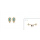 Puces d'oreilles en plaqué or goutte pavé en cristal bleu pas chères obrillant-bijoux