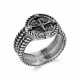 Bague homme en argent 925 monture large motif boussole pas chère Obrillant-Bijoux