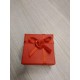 Ecrin pour bague boucles d'oreilles rouge avec petit noeud pas cher obrillant bijoux