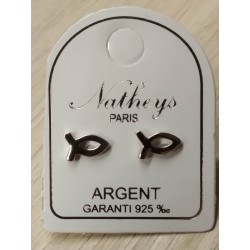 Puces d'oreilles enfant en argent 925/1000 petit poisson promo obrillant-bijoux