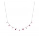 Collier en argent 925 rhodié avec petites pampilles en cristal rose pas cher obrillant-bijoux