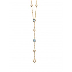 Collier Y en plaqué or avec pierres de lune et zirconium blanc obrillant-bijoux