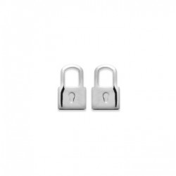 Boucles d'oreilles enfant argent rhodié cadenas pas cher obrillant-bijoux