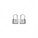 Boucles d'oreilles enfant en argent rhodié cadenas