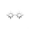 Boucles d'oreilles puces enfant en argent rhodié étoile