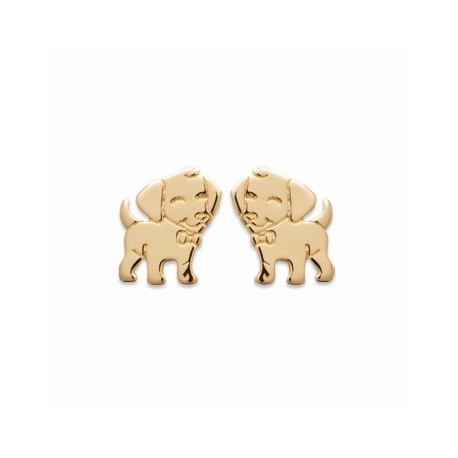 Boucles d'oreilles enfant plaqué or petit chien pas cher obrillant-bijoux