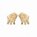Boucles d'oreilles enfant plaqué or petit chien