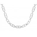 Collier argent 925 rhodié maille marine large