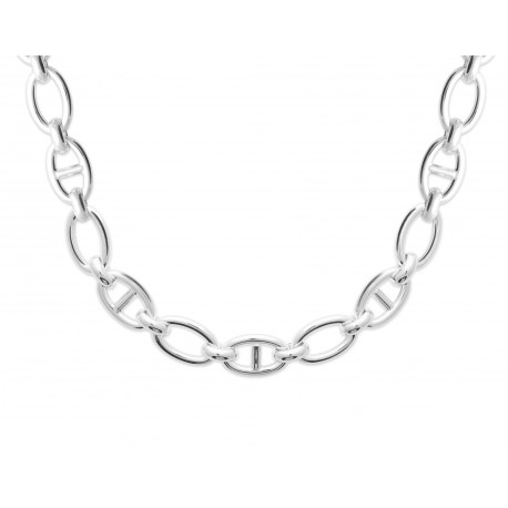 Collier argent 925 rhodié gros maillons marine luxe pas cher obrillant-bijoux