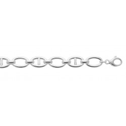 Bracelet argent 925 rhodié maillons larges marine pas cher obrillant-bijoux