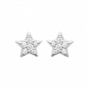 Boucles d'oreilles puces argent étoile pavé zirconium