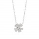 Collier Argent Rhodié Fleur pavé Oxydes De Zirconium pas cher obrillant-bijoux