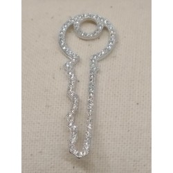 Pendentif clé en argent pavé en zirconium blanc promotion pas cher obrillant-bijoux