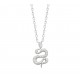 Collier Argent Rhodié serpent pavé Oxydes De Zirconium pas cher obrillant-bijoux