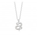 Collier Argent Rhodié Serpent pavé Oxydes De Zirconium