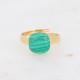 Bague Bohm réglable avec pierre à facettes en Malachite pas chère Obrillant-Bijoux