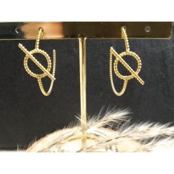 Boucles d'oreilles créoles acier doré inoxydable cercle et tige pas cher Obrillant-Bijoux