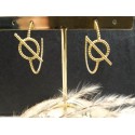 Boucles d'oreilles créoles acier doré inoxydable cercle et tige