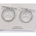 Boucles d'oreilles acier inoxydable argenté cercle tige