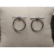 Boucles d'oreilles acier argenté inoxydable cercle et barre tige pas cher Obrillant-Bijoux