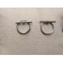 Boucles d'oreilles acier inoxydable argenté cercle barre