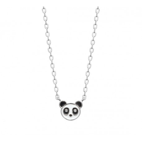 Collier enfant argent Panda en émail pas cher obrillant-bijoux