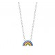 Collier enfant argent Arc en ciel en émail pas cher obrillant-bijoux