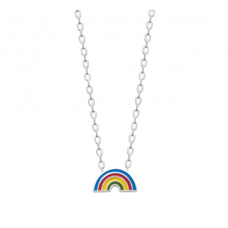 Collier enfant argent Arc en ciel en émail pas cher obrillant-bijoux
