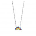 Collier enfant argent Arc En Ciel en émail multicolore
