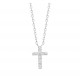 Collier Argent Rhodié croix pavé Oxydes De Zirconium pas cher obrillant-bijoux
