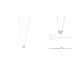 Collier Argent Rhodié coeur pavé Oxydes De Zirconium pas cher obrillant-bijoux