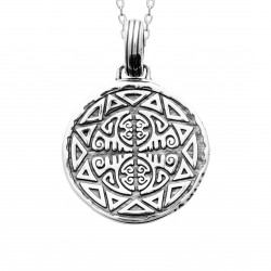 Pendentif homme argent pendentif rond Tribal pas cher obrillant-bijoux