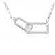 Collier en argent maillons entrelacés pavé en zirconium pas cher obrillant-bijoux