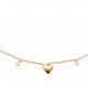 Collier pampilles coeurs et zirconium plaqué or St Valentin pas cher obrillant-bijoux