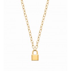 Collier large cadenas plaqué or pas cher obrillant-bijoux