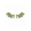 Boucles d'oreilles puces en plaqué or joaillerie pierres en cristal vert