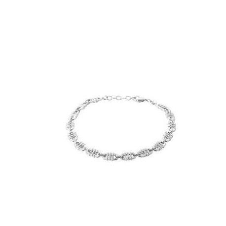 Bracelet argent 925/000 rhodié maillons stylisés pas cher obrillant-bijoux