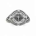 Bague homme argent 925 rose des vents boussole