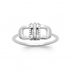 Bague argent 925/1000 rhodié maillon stylisé pas chère obrillant-bijoux