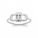 Bague argent 925/1000 rhodié maillon stylisé