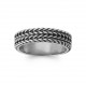 Bague homme en argent 925/000 anneau effet tressé pas chère Obrillant-Bijoux