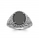 Bague homme argent 925/1000 avec pierre agate noire pas chère Obrillant-Bijoux