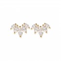 Boucles d'oreilles puces plaqué or pierres en oxyde de zirconium